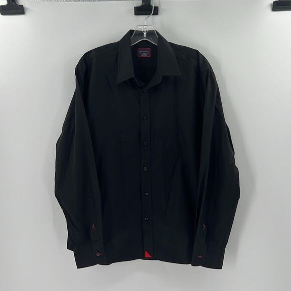 UNTUCKit Men's Long Sleeve Button Front Dress Shirt - Black - Large - Picture 2 of 5